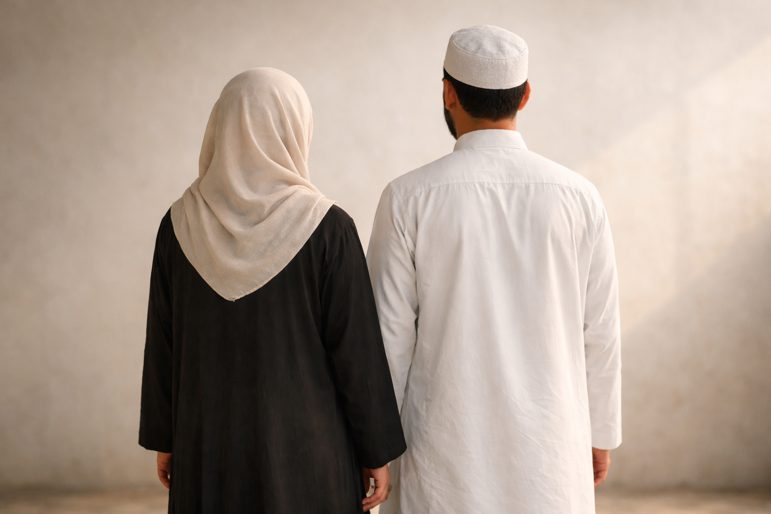 Muslim couple in nature